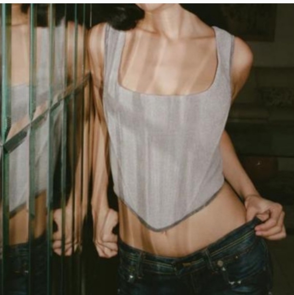 NWT With Jean June  Corset,top,  Gray, Size S - Picture 3 of 9